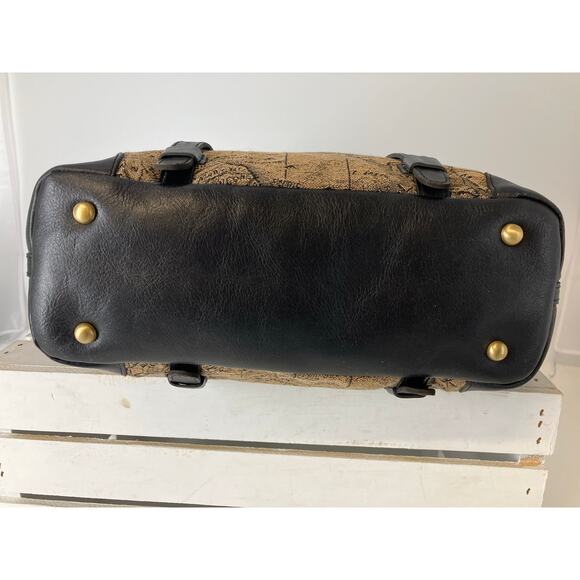 PATRICIA NASH LARGE CANVAS, LEATHER MAP PRINT SHOULDER BAG - Picture 9 of 16